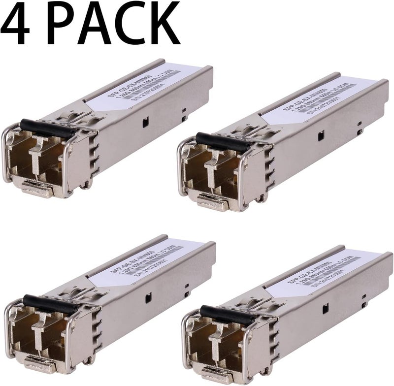 GESD 4 Pack 1.25G 850nm Multimode SFP LC Transceiver Fiber Module 550 Meters 1000Base-SX LC MMF for Cisco GLC-SX-MMD/SX-MM/SFP-GE-S,Fortinet,Ubiquiti UniFi UF-MM-1G,Mikrotik S-85DLC05D Meraki MA-SFP-1GB-SX - Image 2